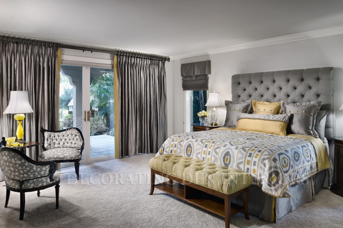 Yellow and Gray Master Bedroom Decorating Ideas